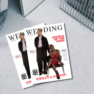 QR code magazine cover bruiloft Kaart