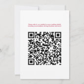 QR Code Magenta Minimale Heldere Kleurrijke Huweli Kaart (Achterkant)