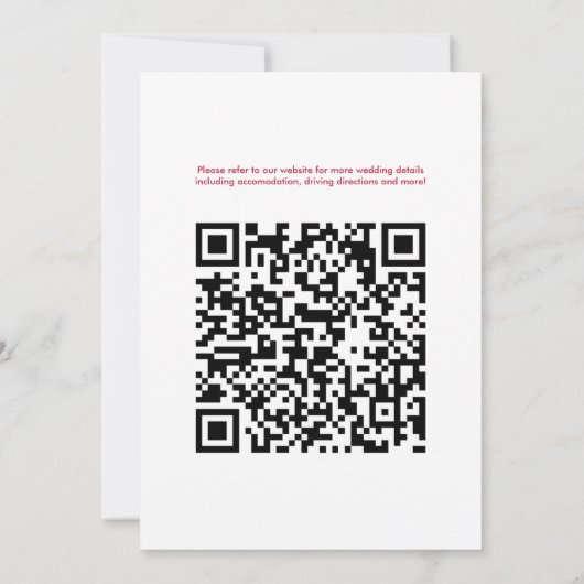 QR Code Magenta Minimale Heldere Kleurrijke Huweli Kaart (Achterkant)