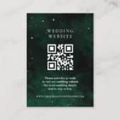 QR Code Magisch Donker Smaragd Groen Informatiekaartje (Voorkant)