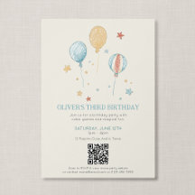 QR Code Magische Plezierige Vintage Ballon Kinderv