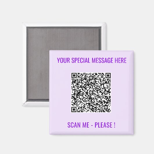 QR Code Magnet Gift met aangepaste tekst en kleure (Voorkant / Achterkant)