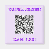 QR Code Magnet Gift met aangepaste tekst en kleure (Voorkant)