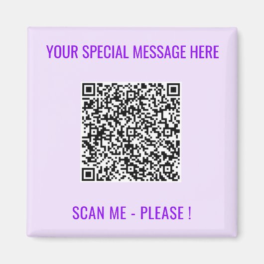 QR Code Magnet Gift met aangepaste tekst en kleure (Voorkant)