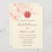 QR-code | Magnolia Cream Chinese bruiloft Kaart (Voorkant / Achterkant)