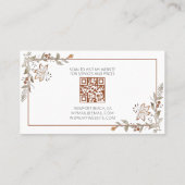 QR Code Maid Housekeeping Professional Mice Floral Visitekaartje (Achterkant)