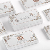 QR Code Maid Housekeeping Professional Mice Floral Visitekaartje