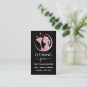 QR code Maid Rose Pink Cleaning Service Visitekaartje (Staand voorkant)