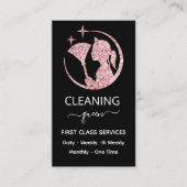 QR code Maid Rose Pink Cleaning Service Visitekaartje (Voorkant)