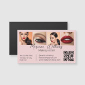 QR Code Make-up Artiest 4 Foto Roze Zakelijke magn (Voorkant / Achterkant)