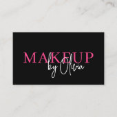 QR Code Make-up Artiest Hot Pink Social Media Visitekaartje (Voorkant)