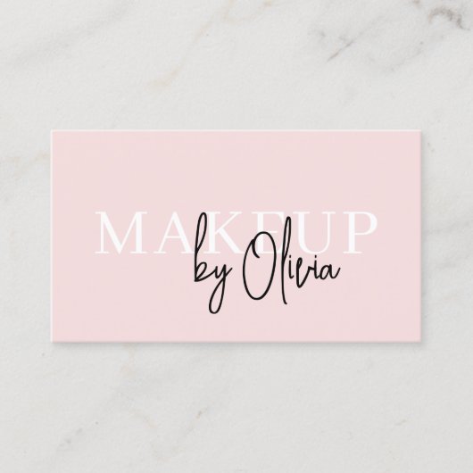 QR Code Make-up Artist Blush Pink Social Media Visitekaartje (Voorkant)