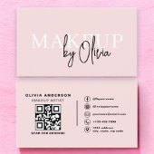 QR Code Make-up Artist Blush Pink Social Media Visitekaartje