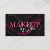 QR Code Make-up Artist Hot Pink Agaat Marmer Visitekaartje (Voorkant)