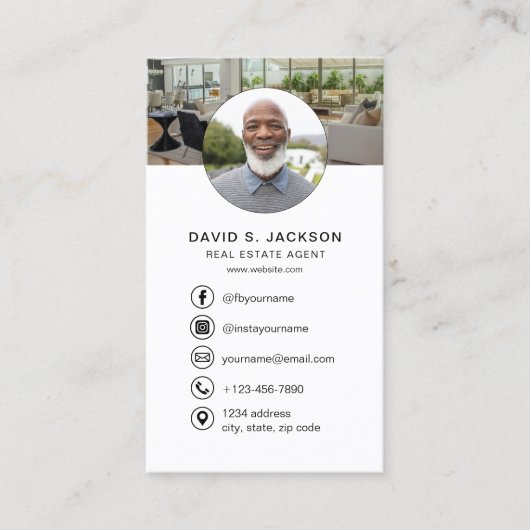 QR-code makelaar Foto Logo Visitekaartje (Voorkant)