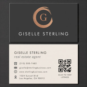 QR Code Makelaar Minimalistisch Visitekaartje