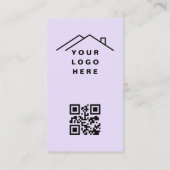 QR-code makelaar Paarse foto Logo Visitekaartje (Achterkant)
