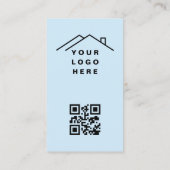 QR Code Makelaar Sky Blue Foto Logo Visitekaartje (Achterkant)