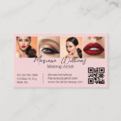 qr code makeup artist 4 photos pink business contactkaartje (Voorkant)