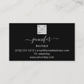 QR-code Makeup Artist Gold Confetti Roos Black Visitekaartje (Achterkant)