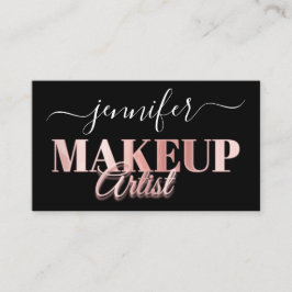 QR-code Makeup Artist Gold Confetti Roos Black Visitekaartje