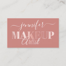 QR-code Makeup Artist Gold Confetti Roos Powder Visitekaartje