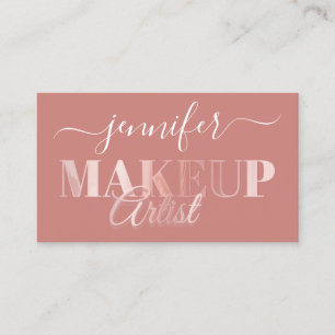 QR-code Makeup Artist Gold Confetti Roos Powder Visitekaartje