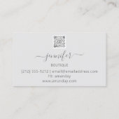 QR Code Makeup artistiek script grijs goud Visitekaartje (Achterkant)