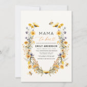QR Code Mama naar Bee Wildflower Baby shower Kaart (Voorkant)