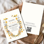 QR Code Mama naar Bee Wildflower Baby shower Kaart