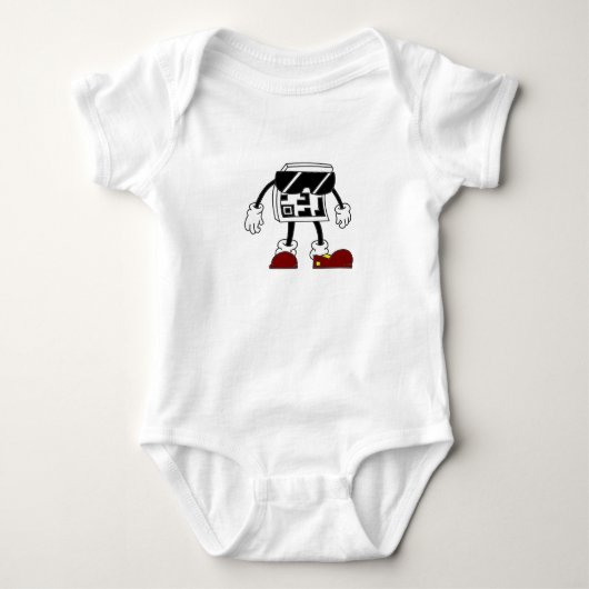 QR Code Man: Scan de toekomst Baby Onesie Romper (Voorkant)