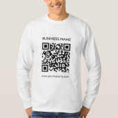 QR Code Mannen Moderne Elegante Witte Lange Mouw T-shirt (Voorkant)