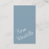 QR Code Manuscript Artisan Bleek Blauw Verticaal Visitekaartje (Voorkant)