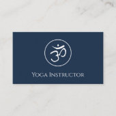 QR code Marine Blauw Yoga Instructeur OM Symbool Visitekaartje (Voorkant)