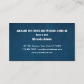 QR-code, Marineblauw, Chef, Catering, Restaurant Visitekaartje (Achterkant)