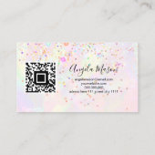 QR-code Marked Makeup Artist Holographic Glitter Visitekaartje (Achterkant)