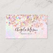 QR-code Marked Makeup Artist Holographic Glitter Visitekaartje (Voorkant)