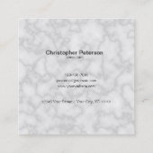 QR-code marmer Vierkante Visitekaartje (Achterkant)