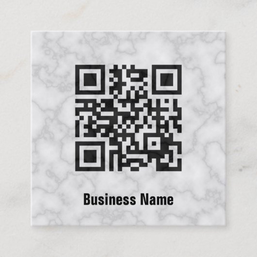 QR-code marmer Vierkante Visitekaartje (Voorkant)