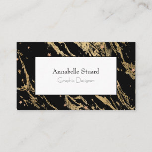 QR code Marmer Zwart Goud Elegant Visitekaartje