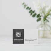 QR-code | Marmeren luxe visitekaartje (Staand voorkant)