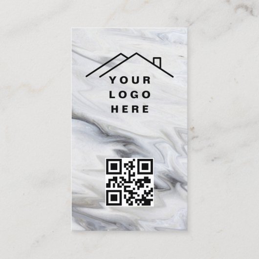 QR Code Marmeren Makelaar Foto Logo Visitekaartje (Achterkant)