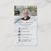 QR Code Marmeren Makelaar Foto Logo Visitekaartje (Voorkant)