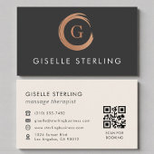 QR Code Massage Therapist Modern Minimalist Visitekaartje