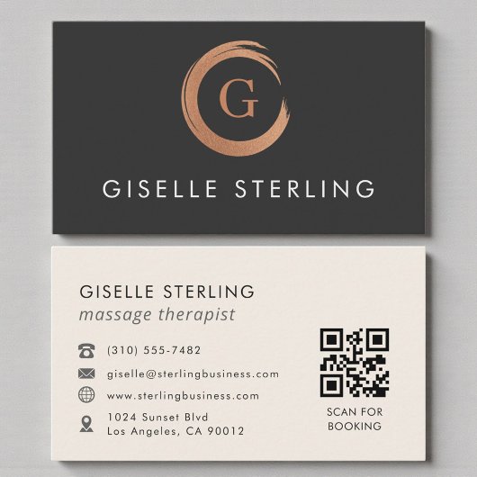 QR Code Massagetherapeut Modern Minimalistisch Visitekaartje