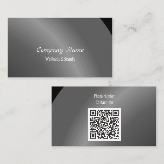 Qr-code Matig zwart, modern Visitekaartje (Voorkant / Achterkant)