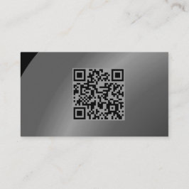 Qr-code Matig zwart, modern Visitekaartje