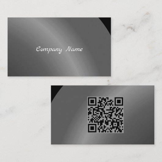 Qr-code Matig zwart, modern Visitekaartje (Voorkant / Achterkant)