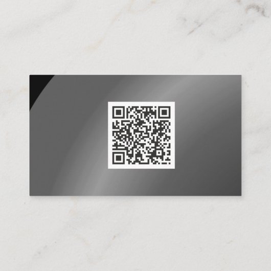 Qr-code Matig zwart, modern Visitekaartje (Achterkant)