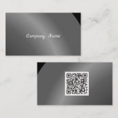 Qr-code Matig zwart, modern Visitekaartje (Voorkant / Achterkant)